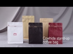 L'emballage de café de thé de fond plat mettent en sac les sacs de café compostables avec la valve et la tirette