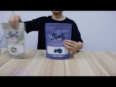 Le sac en plastique givré de tirette fait emballage alimentaire de métier a imprimé le support vers le haut du sac de poche