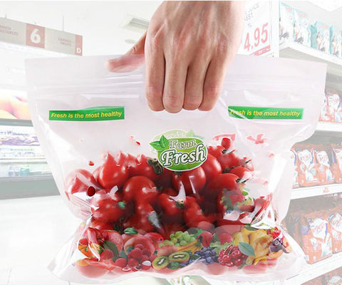 Sachets en plastique antibrouillard de raisin d'emballage de fruits et légumes de poignée pour les légumes de empaquetage